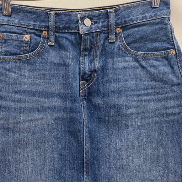 Levis Blue A-Line Mini Skirt Casual Size 26 - Picture 2 of 6